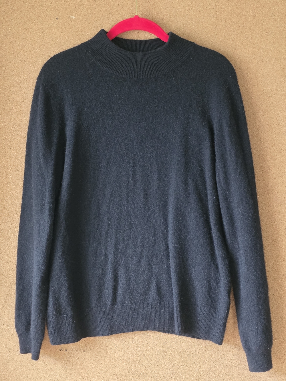 100% Cashmere Privé Crewneck Sweater XL Black Quiet Luxe Cozycore Mockneck